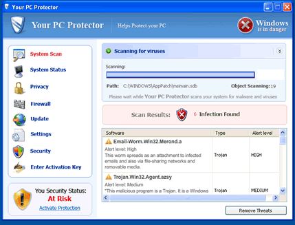 Как удалить из компьютера вирус Your PC Protector